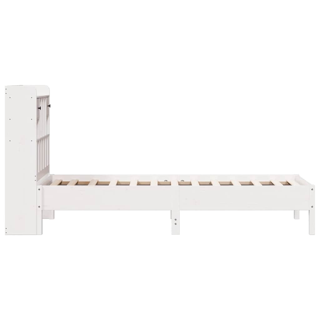 Bed met boekenkast zonder matras grenenhout wit 75x190 cm is nu te koop bij PeponiXL, paradijselijk wonen!