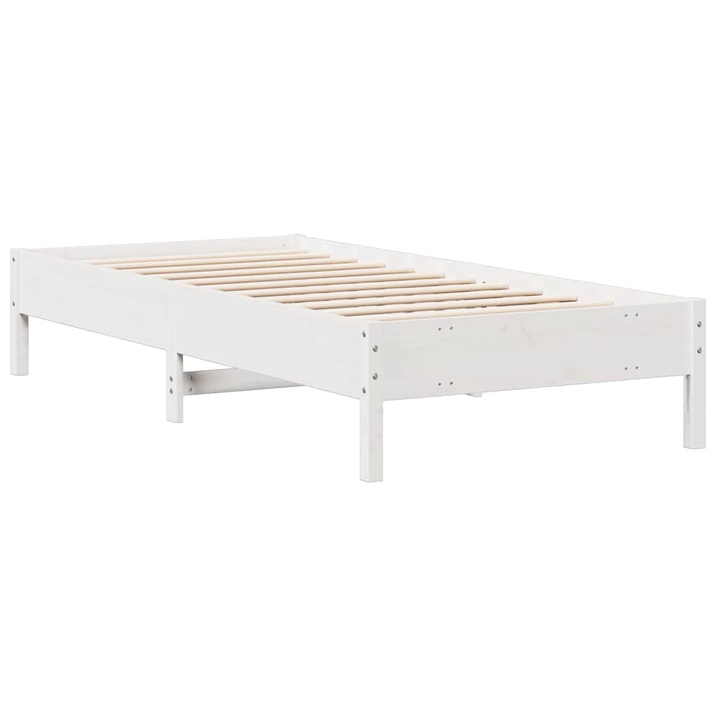 Bed met boekenkast zonder matras grenenhout wit 75x190 cm is nu te koop bij PeponiXL, paradijselijk wonen!