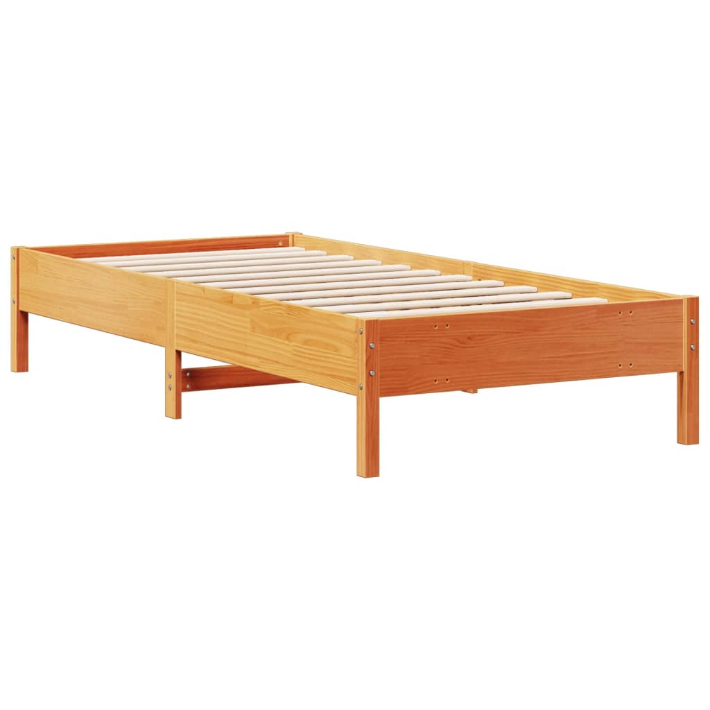 Bed met boekenkast zonder matras grenenhout wasbruin 75x190 cm is nu te koop bij PeponiXL, paradijselijk wonen!
