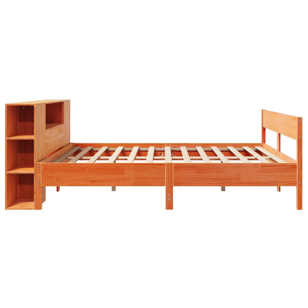 Bed met boekenkast zonder matras grenenhout wasbruin 180x200 cm is nu te koop bij PeponiXL, paradijselijk wonen!