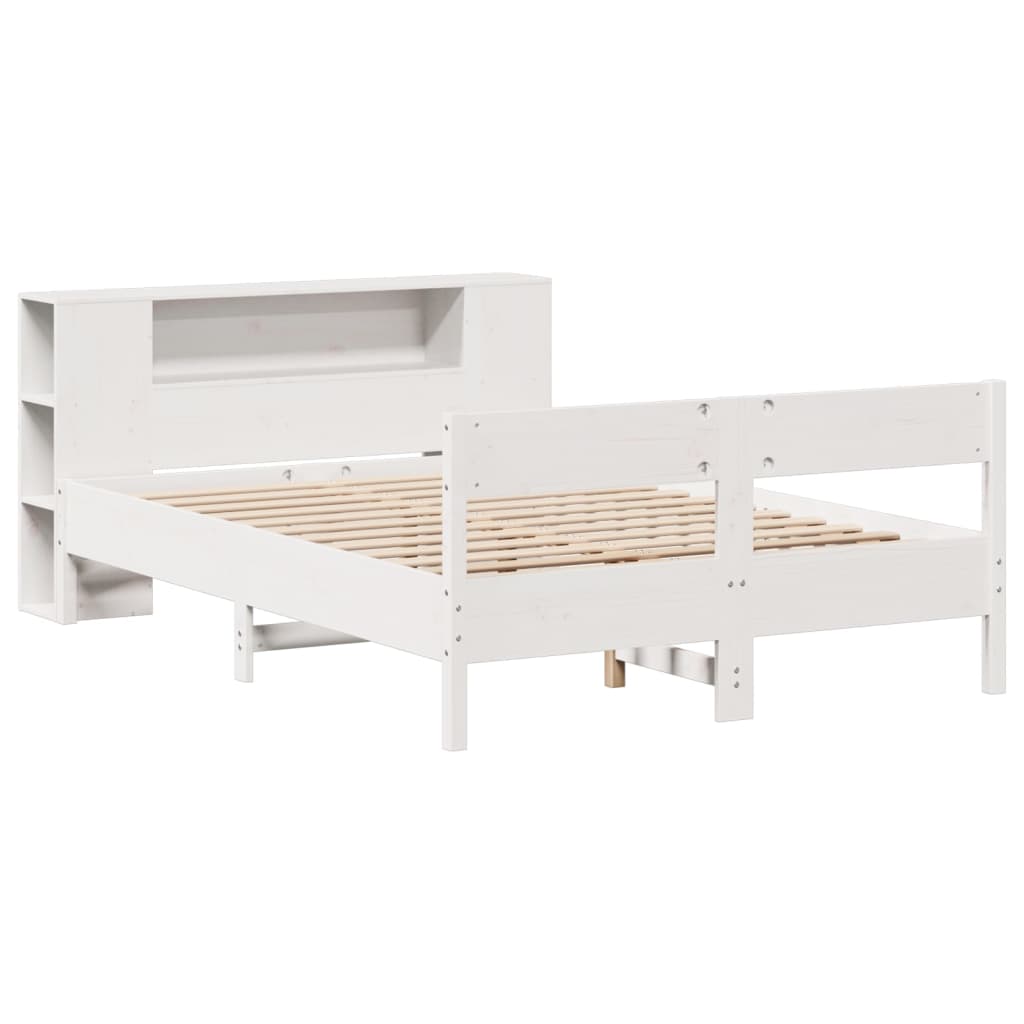 Bed met boekenkast zonder matras grenenhout wit 160x200 cm is nu te koop bij PeponiXL, paradijselijk wonen!