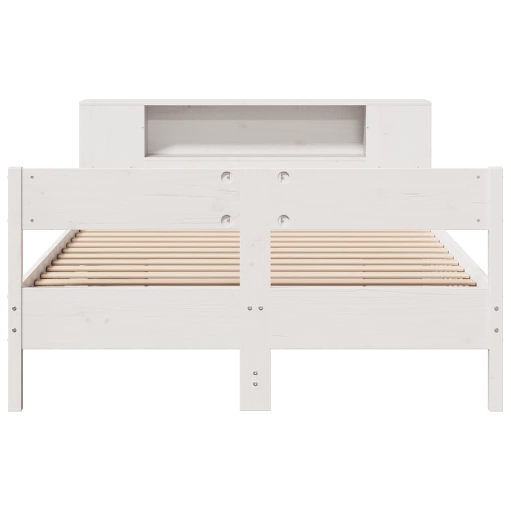 Bed met boekenkast zonder matras grenenhout wit 160x200 cm is nu te koop bij PeponiXL, paradijselijk wonen!