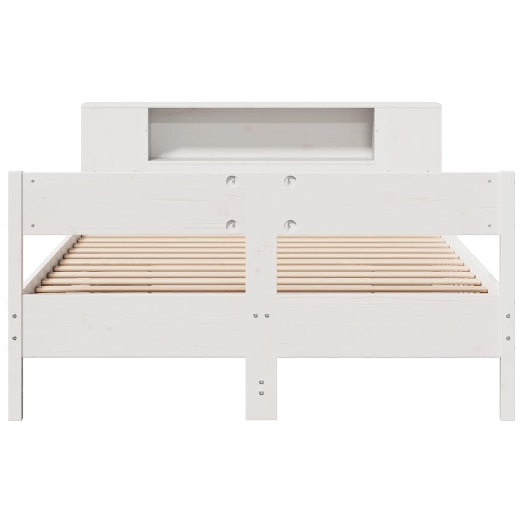 Bed met boekenkast zonder matras grenenhout wit 140x200 cm is nu te koop bij PeponiXL, paradijselijk wonen!
