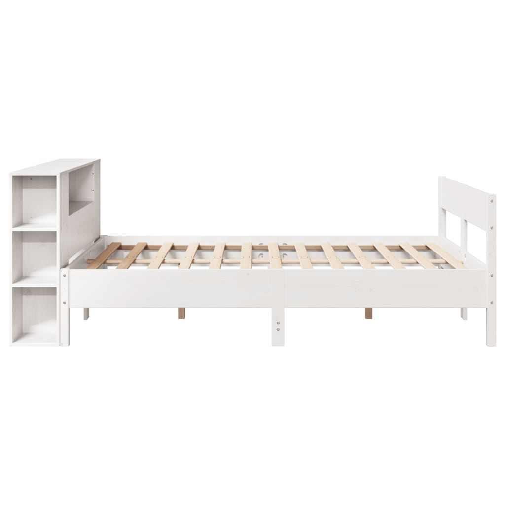 Bed met boekenkast zonder matras grenenhout wit 140x200 cm is nu te koop bij PeponiXL, paradijselijk wonen!