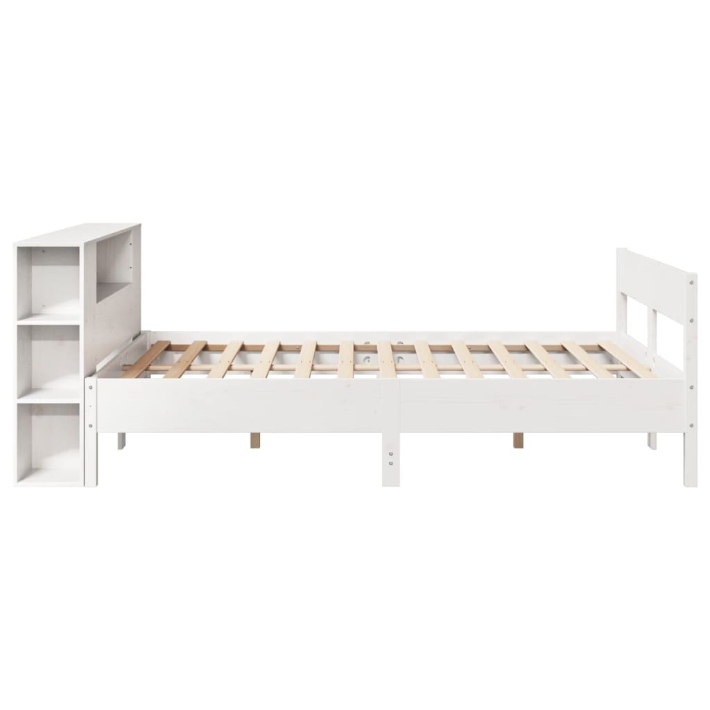 Bed met boekenkast zonder matras grenenhout wit 140x190 cm is nu te koop bij PeponiXL, paradijselijk wonen!