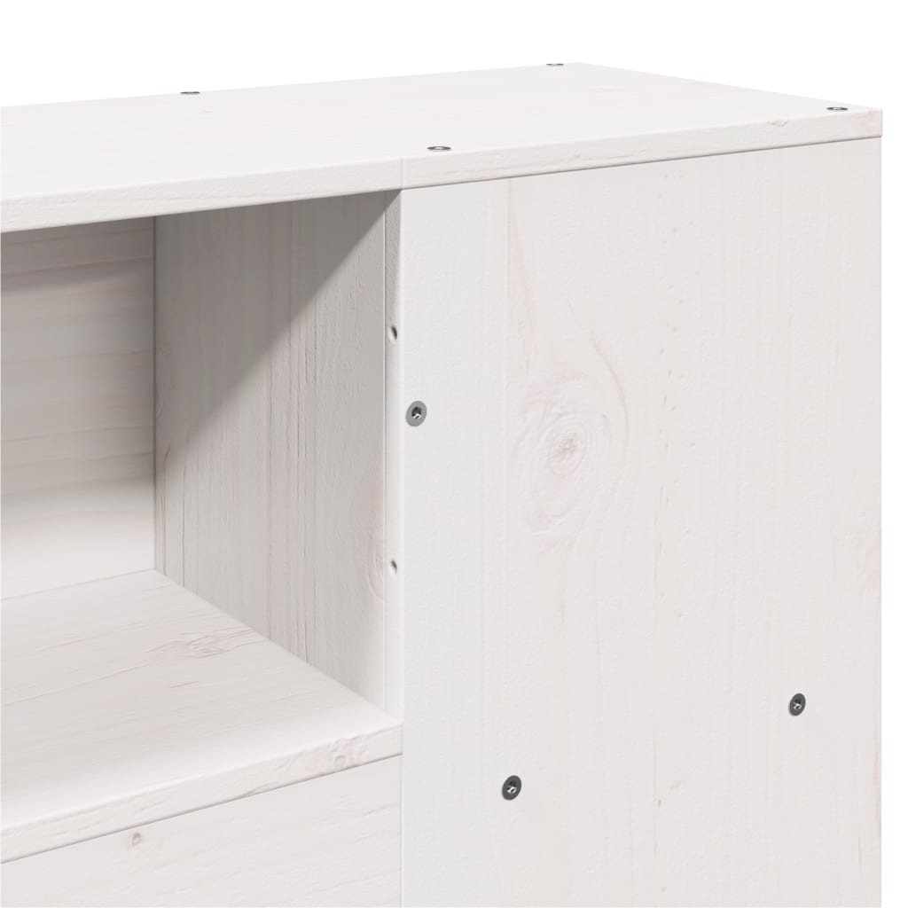 Bed met boekenkast zonder matras grenenhout wit 140x190 cm is nu te koop bij PeponiXL, paradijselijk wonen!