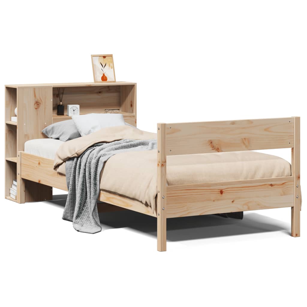 Bed met boekenkast zonder matras massief grenenhout 75x190 cm is nu te koop bij PeponiXL, paradijselijk wonen!