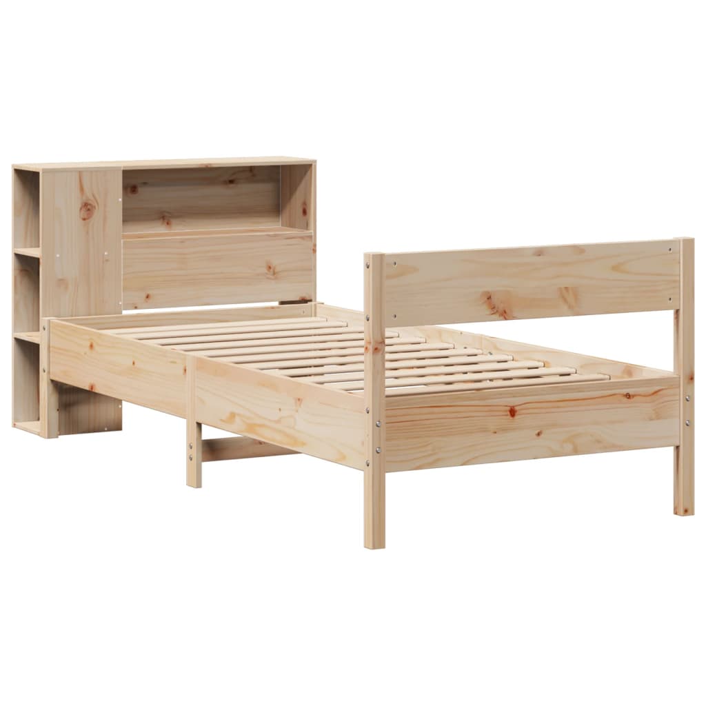 Bed met boekenkast zonder matras massief grenenhout 75x190 cm is nu te koop bij PeponiXL, paradijselijk wonen!