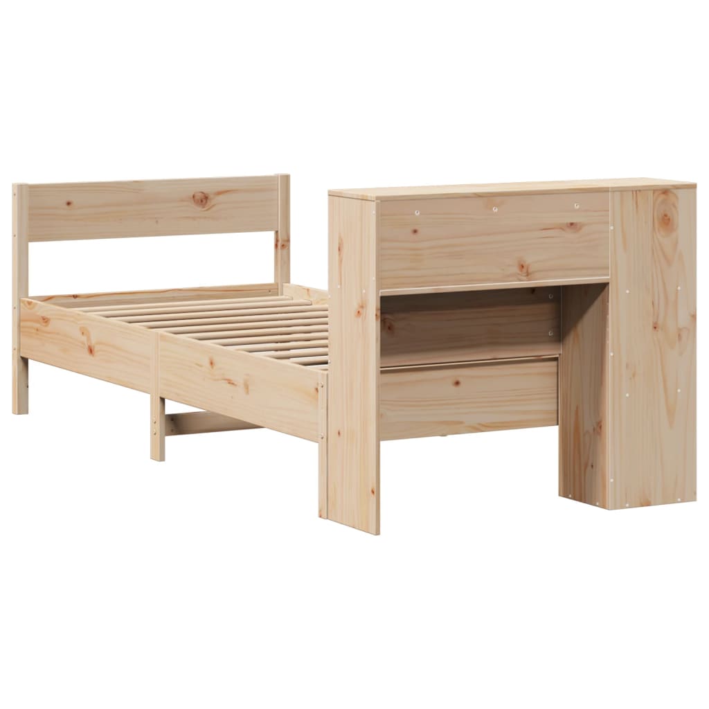 Bed met boekenkast zonder matras massief grenenhout 75x190 cm is nu te koop bij PeponiXL, paradijselijk wonen!