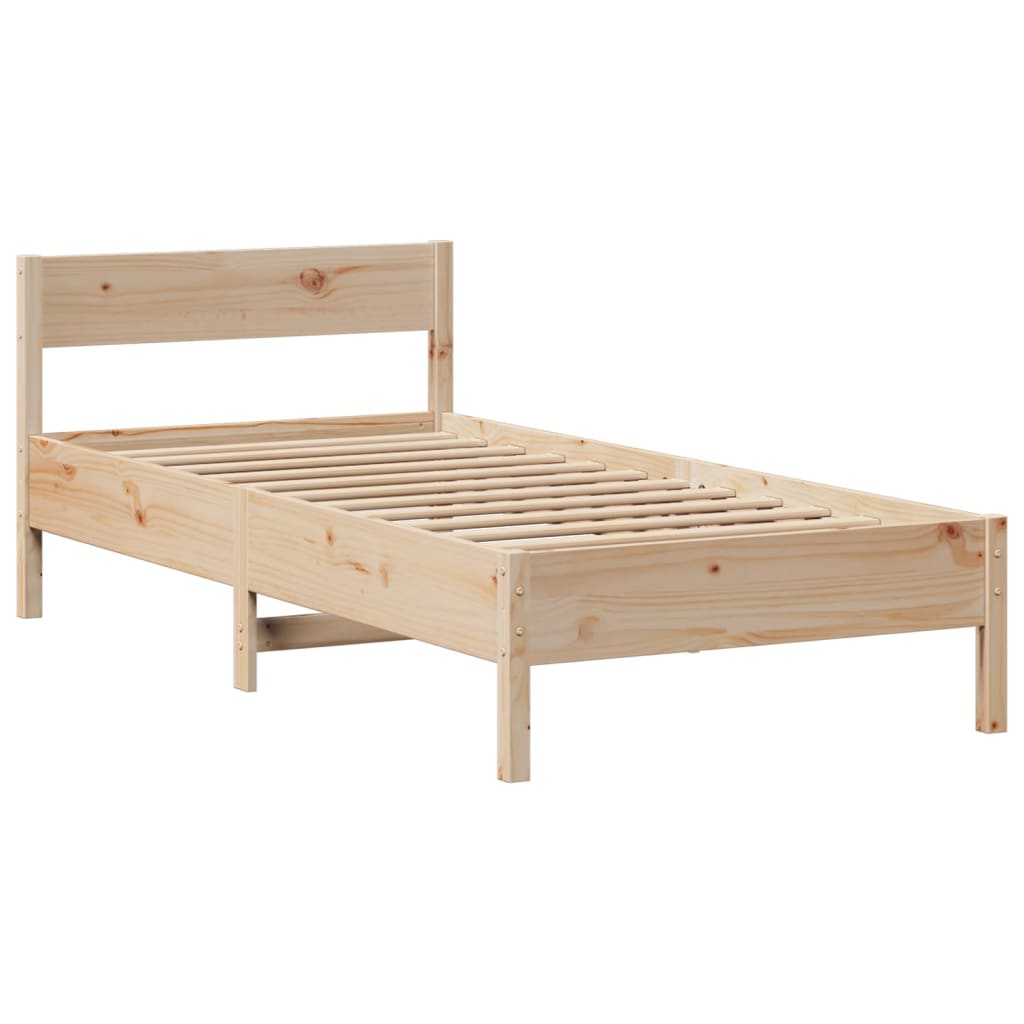 Bed met boekenkast zonder matras massief grenenhout 75x190 cm is nu te koop bij PeponiXL, paradijselijk wonen!