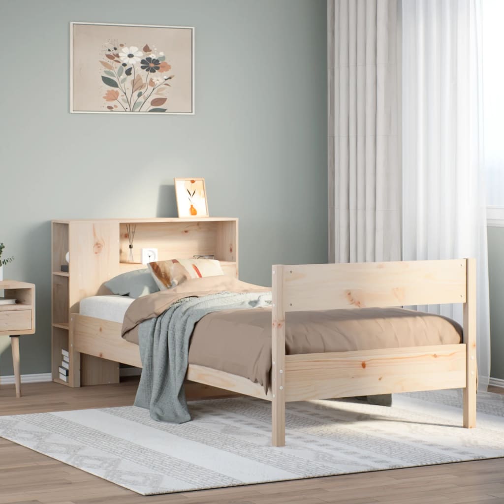 Bed met boekenkast zonder matras massief grenenhout 75x190 cm is nu te koop bij PeponiXL, paradijselijk wonen!