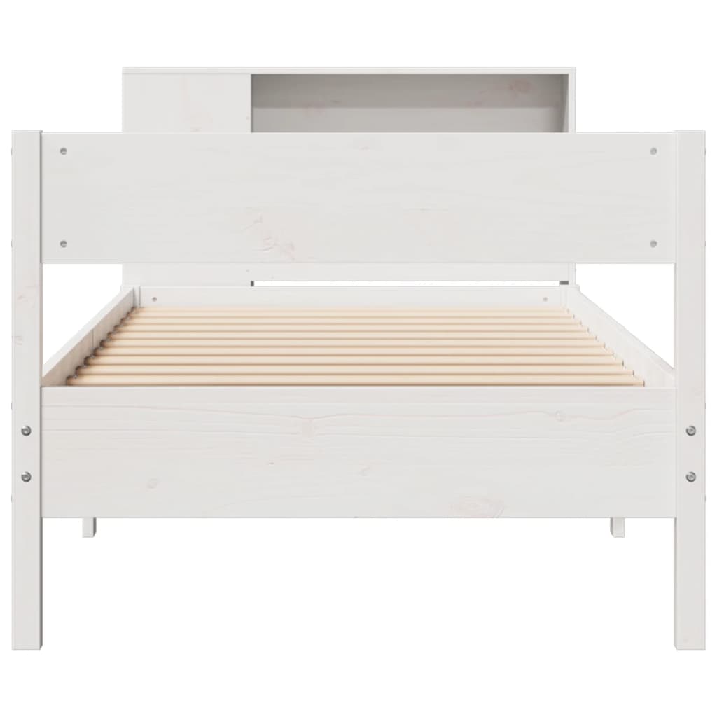 Bed met boekenkast zonder matras grenenhout wit 75x190 cm is nu te koop bij PeponiXL, paradijselijk wonen!