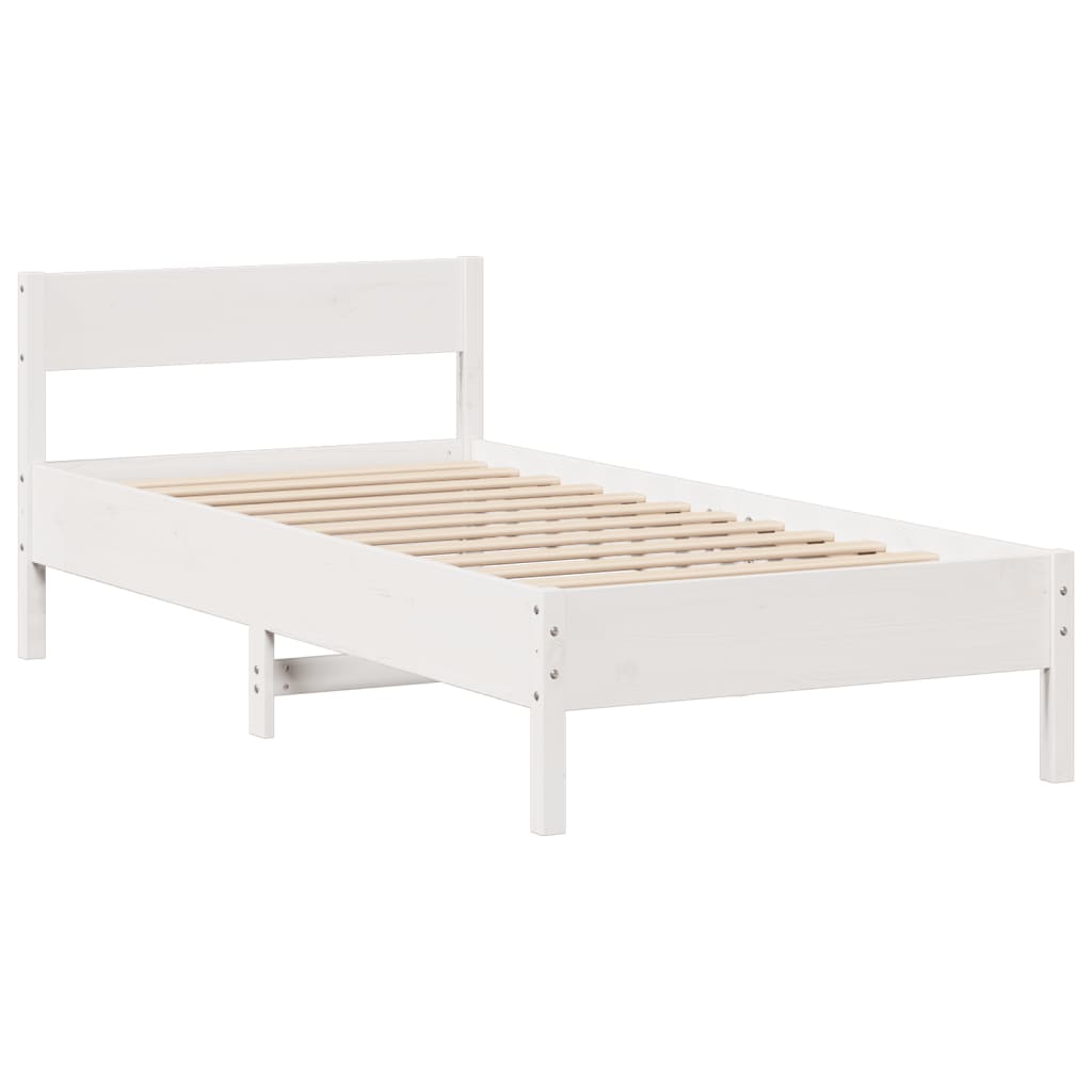 Bed met boekenkast zonder matras grenenhout wit 75x190 cm is nu te koop bij PeponiXL, paradijselijk wonen!