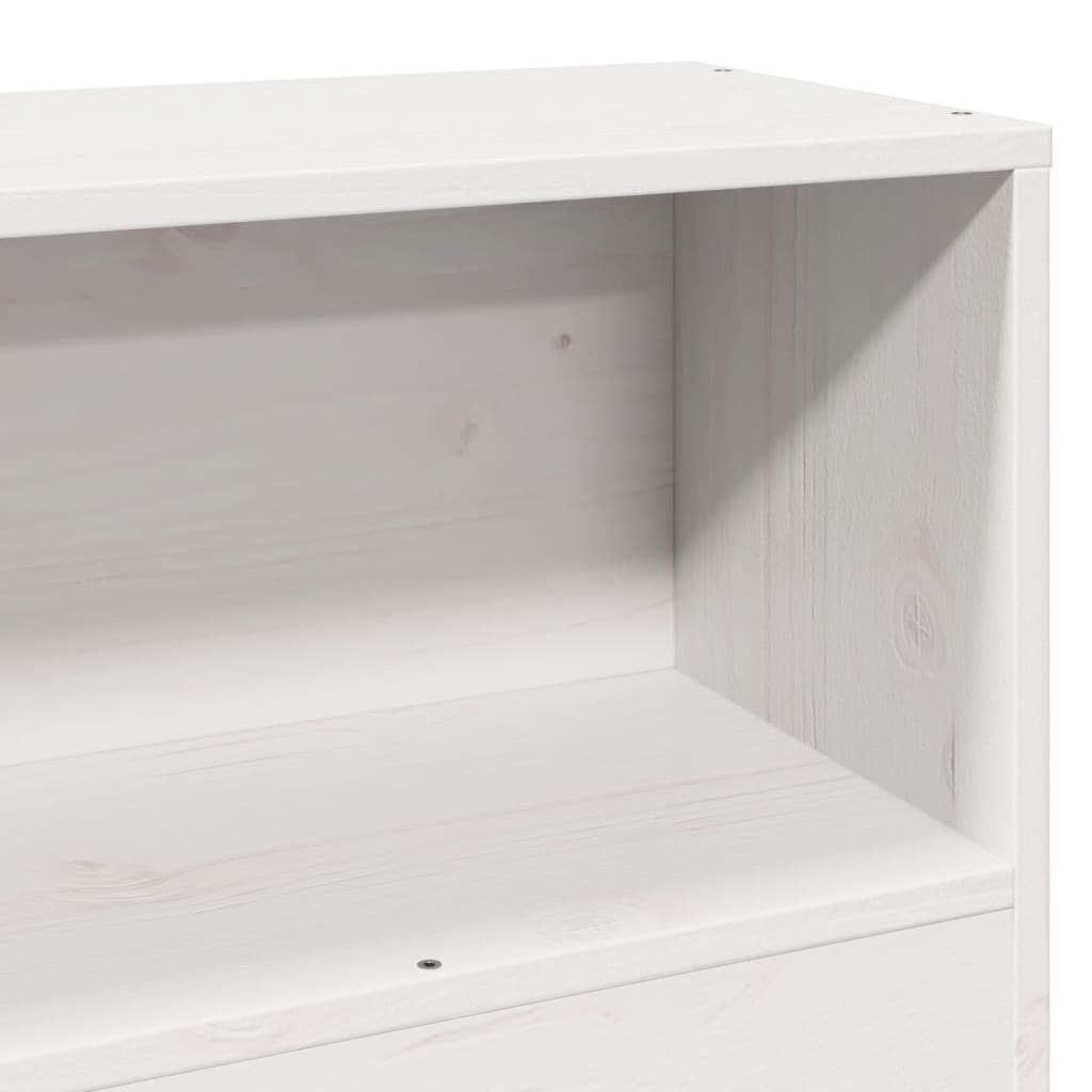 Bed met boekenkast zonder matras grenenhout wit 75x190 cm is nu te koop bij PeponiXL, paradijselijk wonen!
