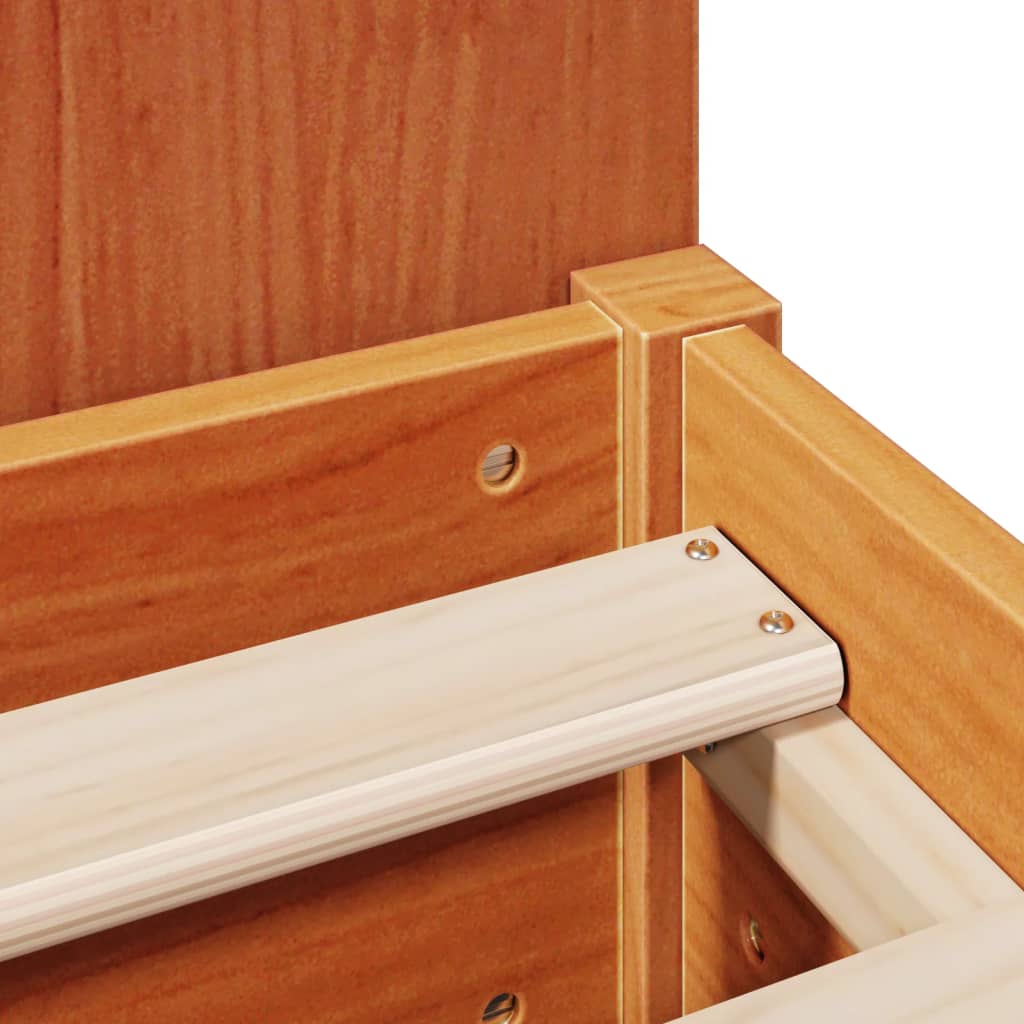 Bed met boekenkast zonder matras grenenhout wasbruin 200x200 cm is nu te koop bij PeponiXL, paradijselijk wonen!