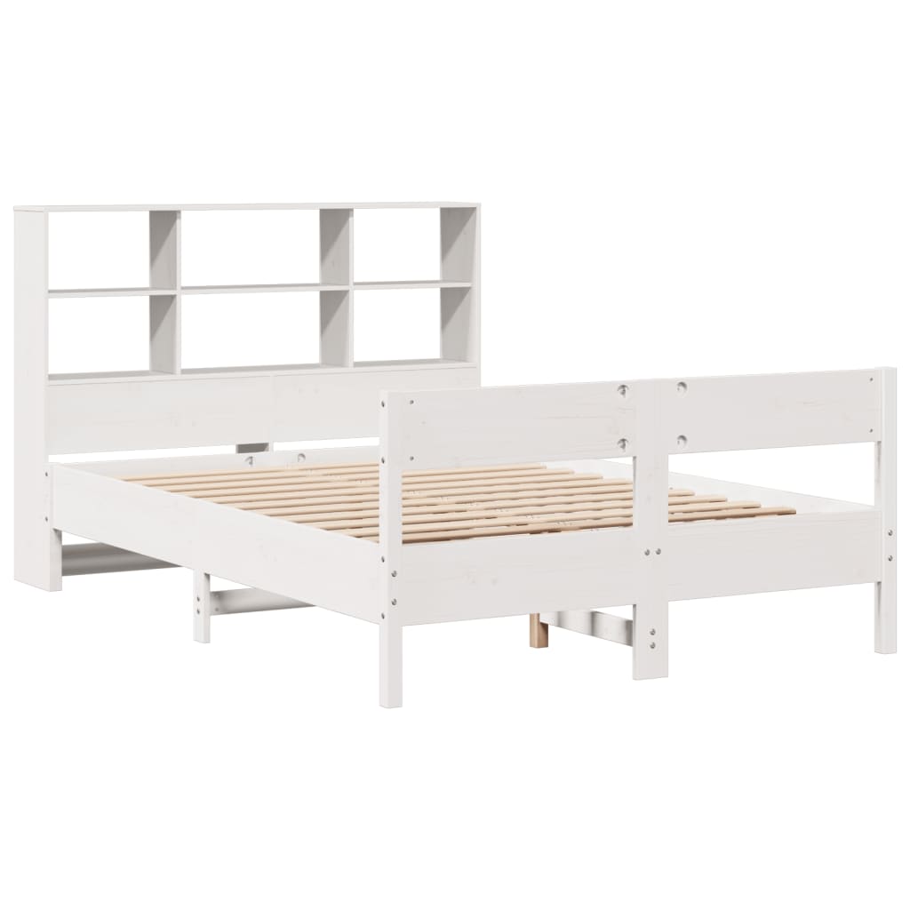 Bed met boekenkast zonder matras grenenhout wit 160x200 cm is nu te koop bij PeponiXL, paradijselijk wonen!