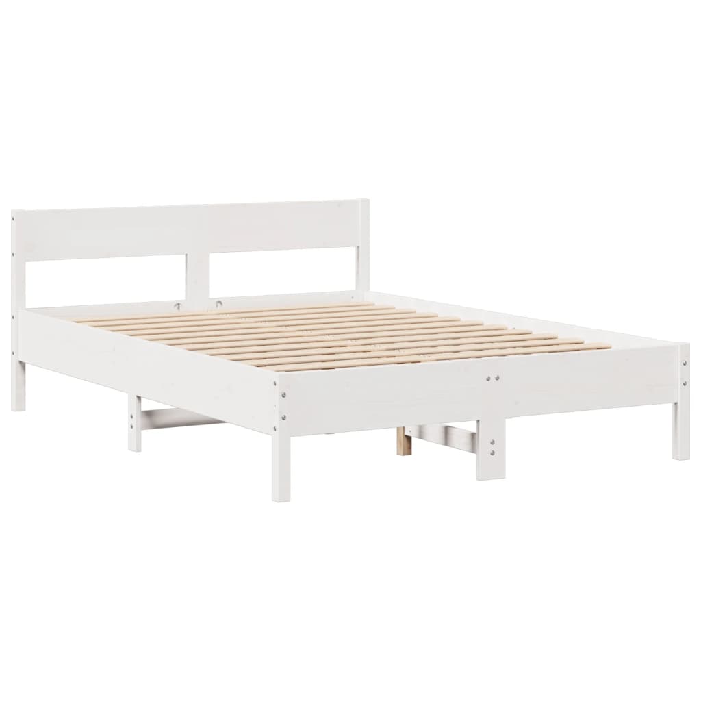 Bed met boekenkast zonder matras grenenhout wit 160x200 cm is nu te koop bij PeponiXL, paradijselijk wonen!