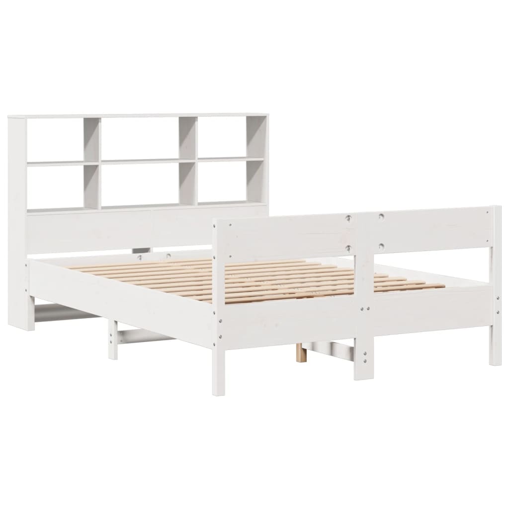 Bed met boekenkast zonder matras grenenhout wit 140x200 cm is nu te koop bij PeponiXL, paradijselijk wonen!