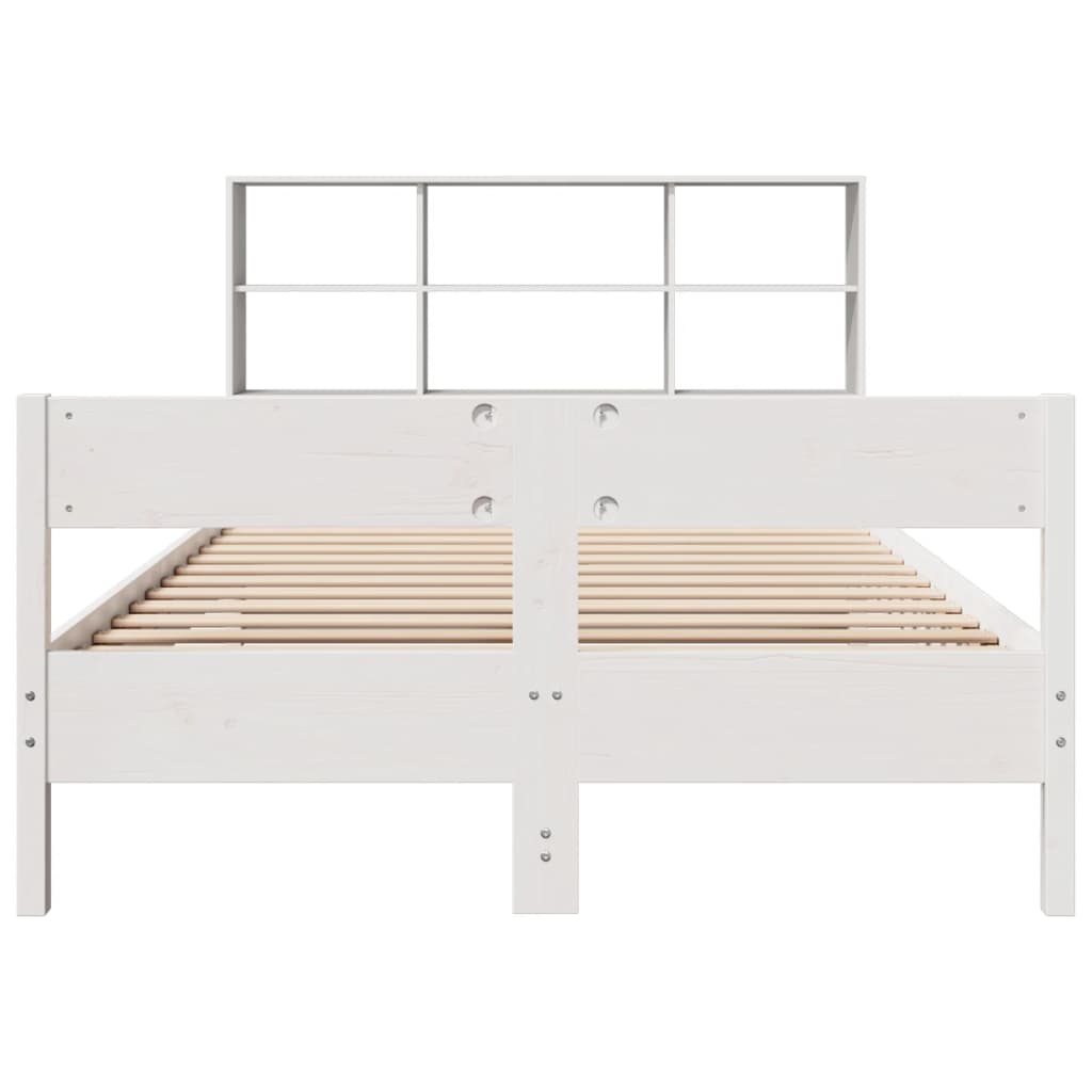 Bed met boekenkast zonder matras grenenhout wit 140x200 cm is nu te koop bij PeponiXL, paradijselijk wonen!