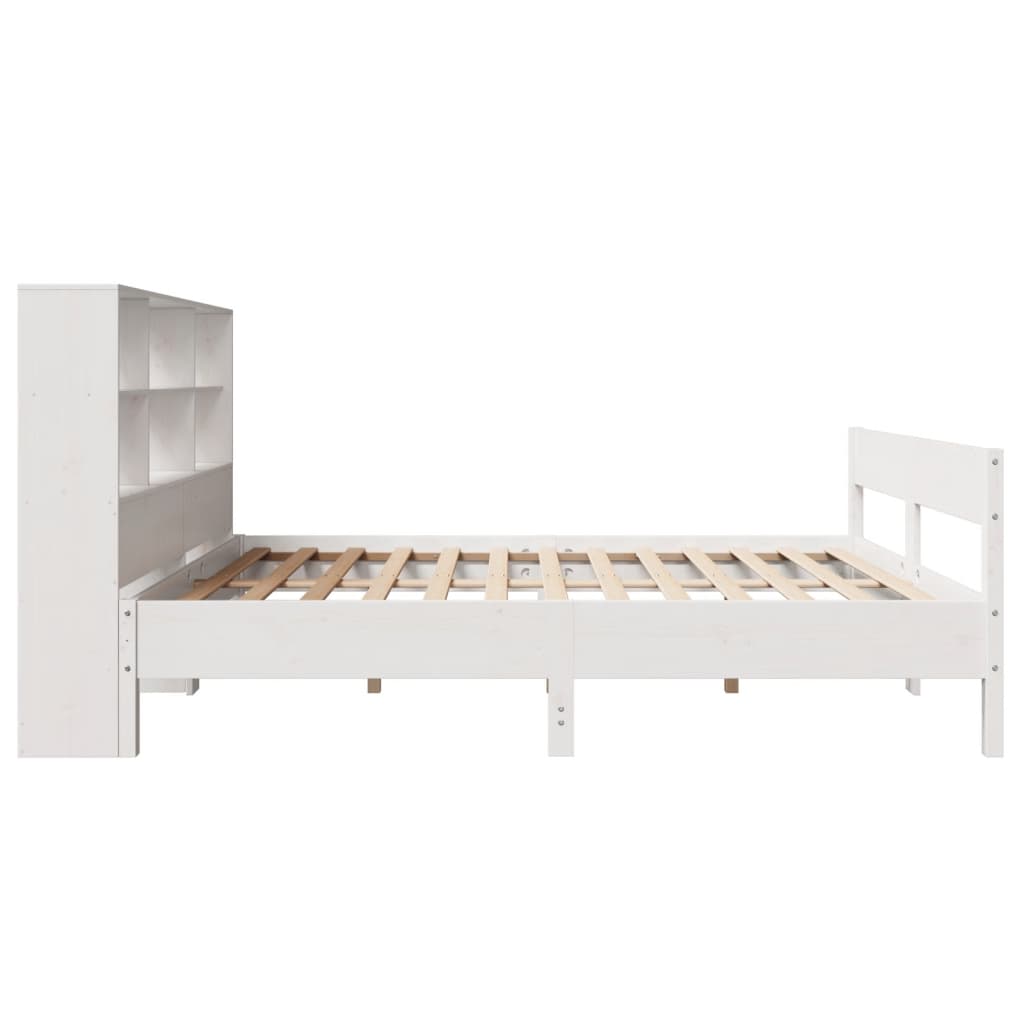 Bed met boekenkast zonder matras grenenhout wit 140x200 cm is nu te koop bij PeponiXL, paradijselijk wonen!