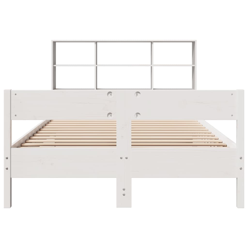 Bed met boekenkast zonder matras grenenhout wit 140x190 cm is nu te koop bij PeponiXL, paradijselijk wonen!