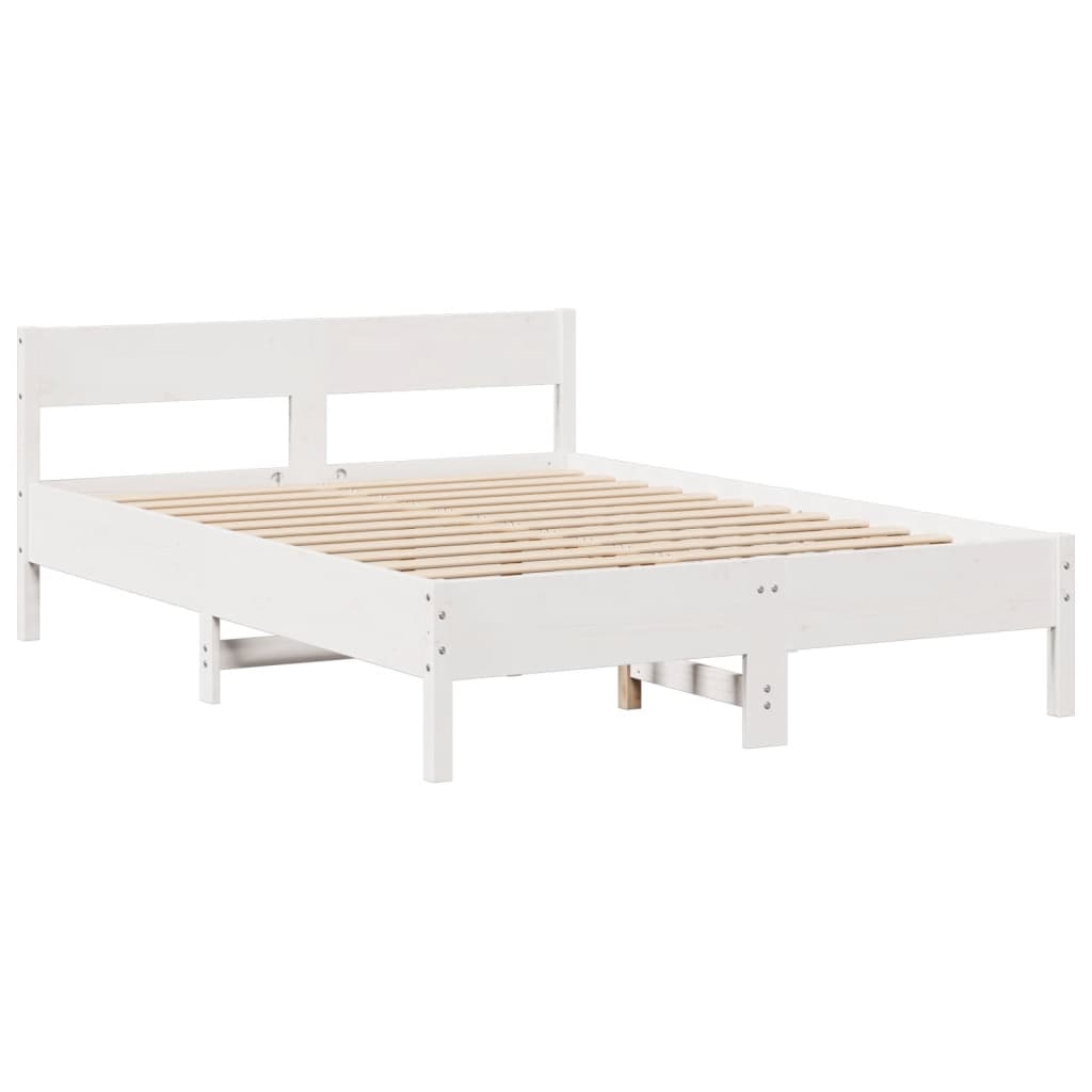 Bed met boekenkast zonder matras grenenhout wit 140x190 cm is nu te koop bij PeponiXL, paradijselijk wonen!