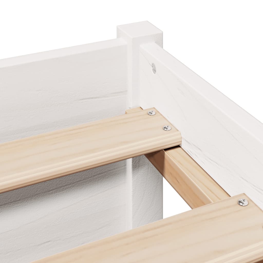 Bed met boekenkast zonder matras grenenhout wit 120x190 cm is nu te koop bij PeponiXL, paradijselijk wonen!