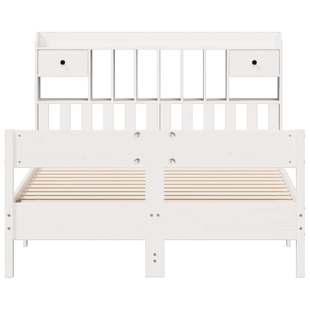 Bed met boekenkast zonder matras grenenhout wit 160x200 cm is nu te koop bij PeponiXL, paradijselijk wonen!