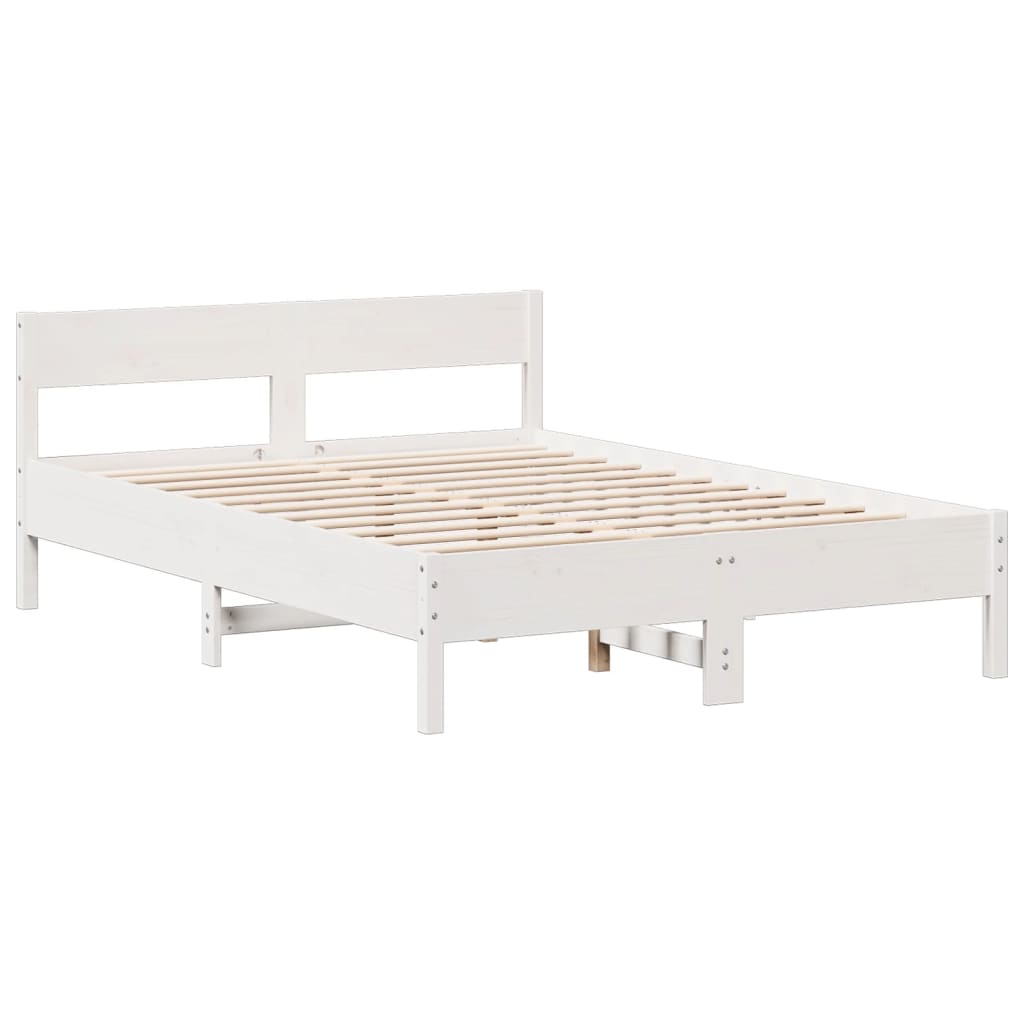 Bed met boekenkast zonder matras grenenhout wit 160x200 cm is nu te koop bij PeponiXL, paradijselijk wonen!