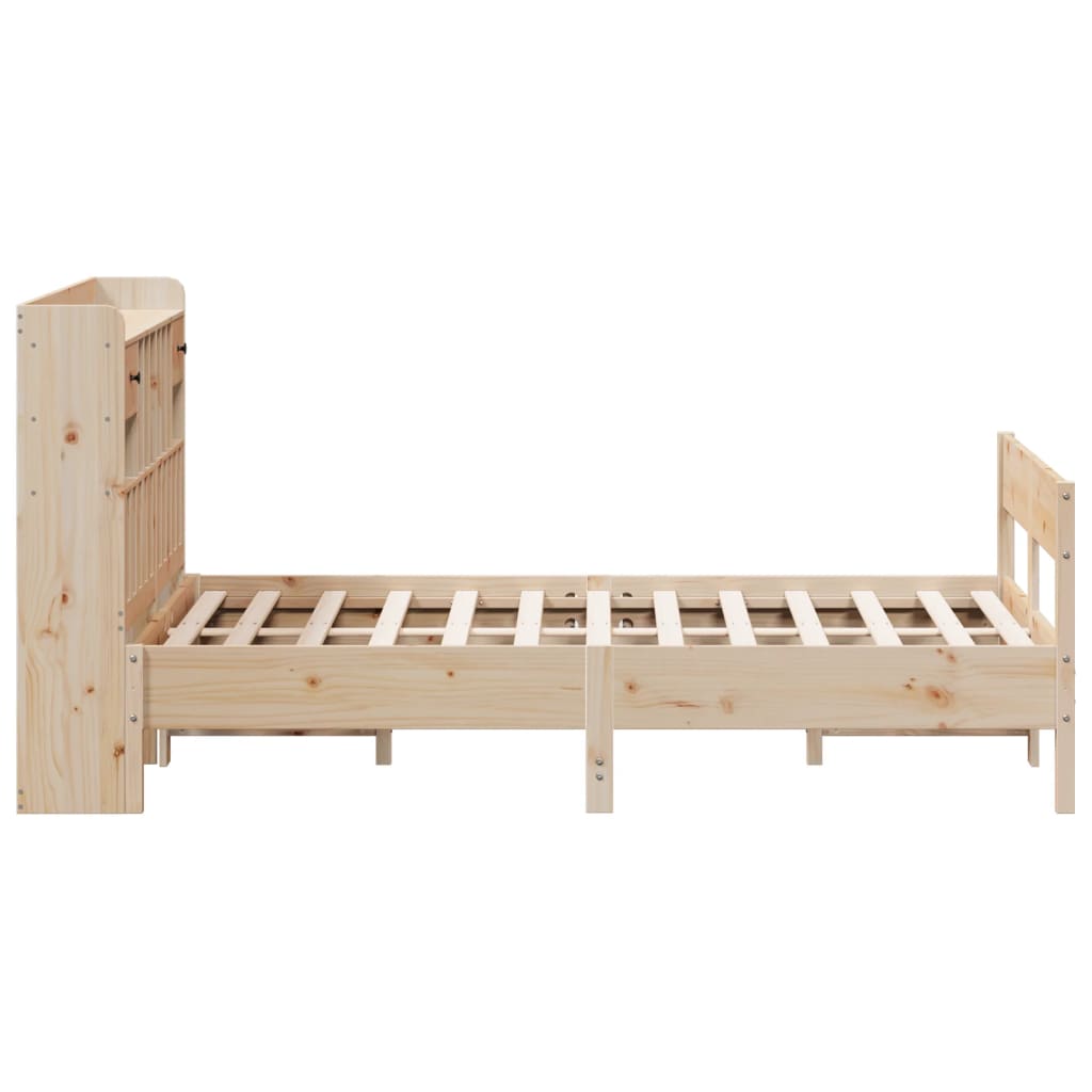 Bed met boekenkast zonder matras massief grenenhout 140x200 cm is nu te koop bij PeponiXL, paradijselijk wonen!