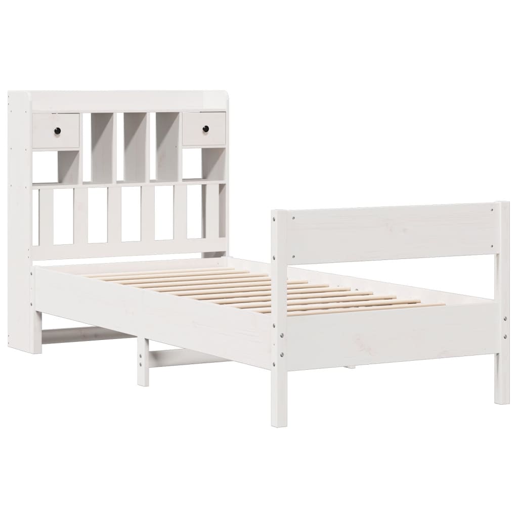Bed met boekenkast zonder matras grenenhout wit 90x200 cm is nu te koop bij PeponiXL, paradijselijk wonen!
