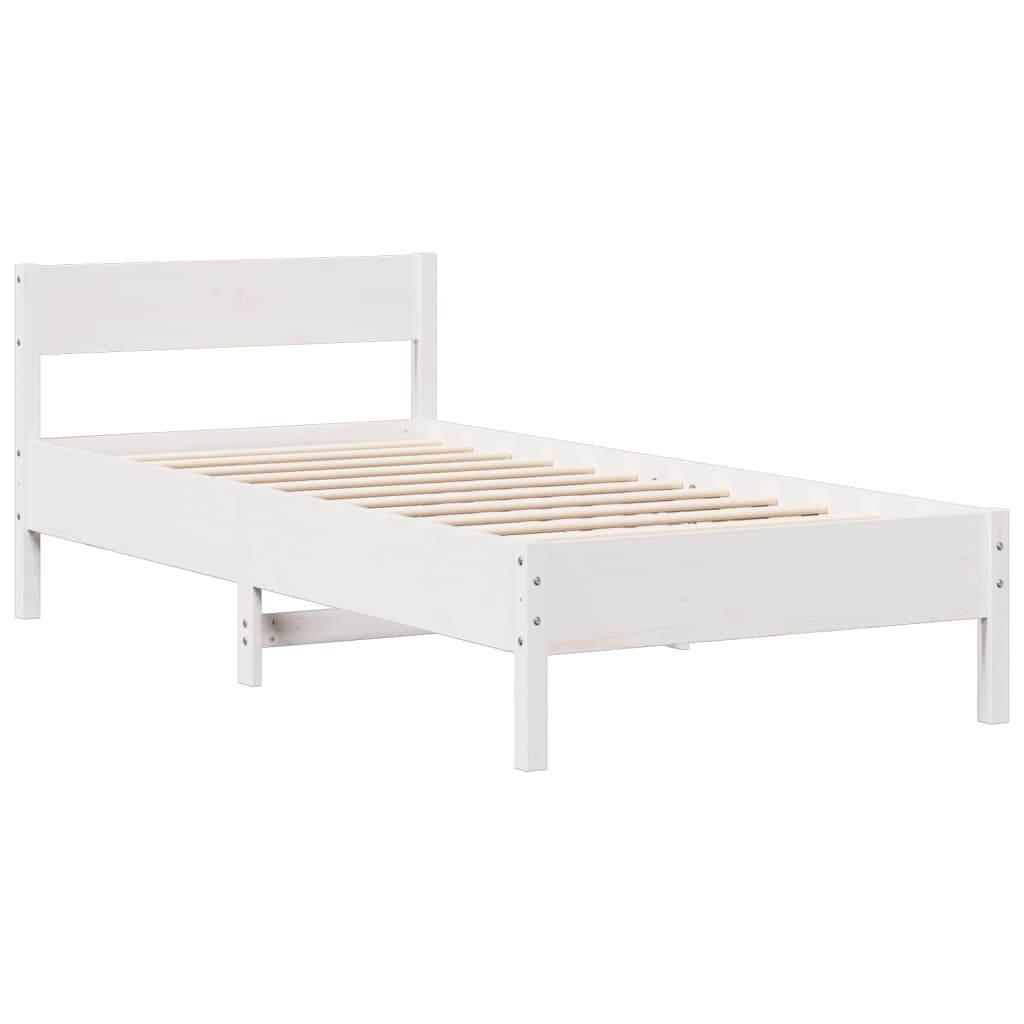 Bed met boekenkast zonder matras grenenhout wit 90x200 cm is nu te koop bij PeponiXL, paradijselijk wonen!