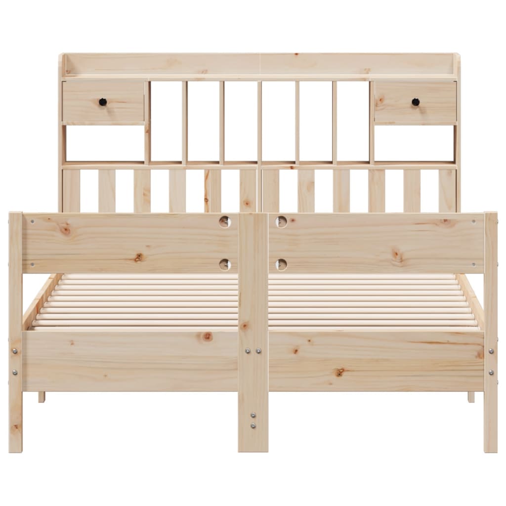 Bed met boekenkast zonder matras massief grenenhout 140x190 cm is nu te koop bij PeponiXL, paradijselijk wonen!