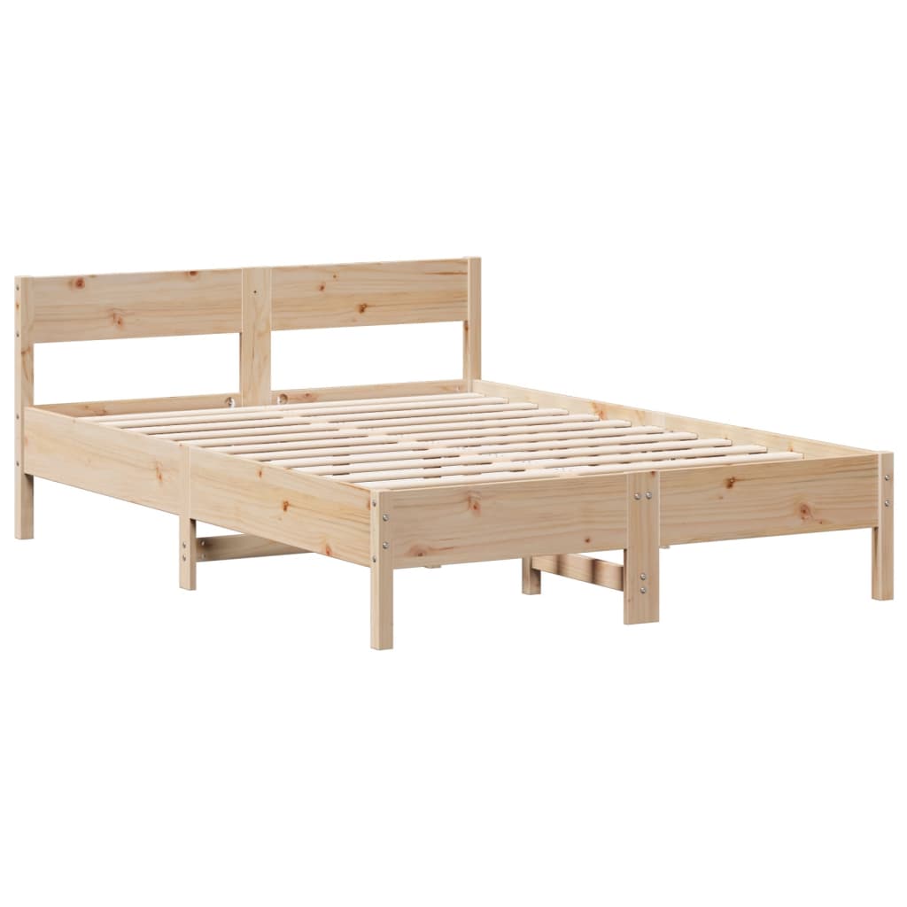 Bed met boekenkast zonder matras massief grenenhout 140x190 cm is nu te koop bij PeponiXL, paradijselijk wonen!