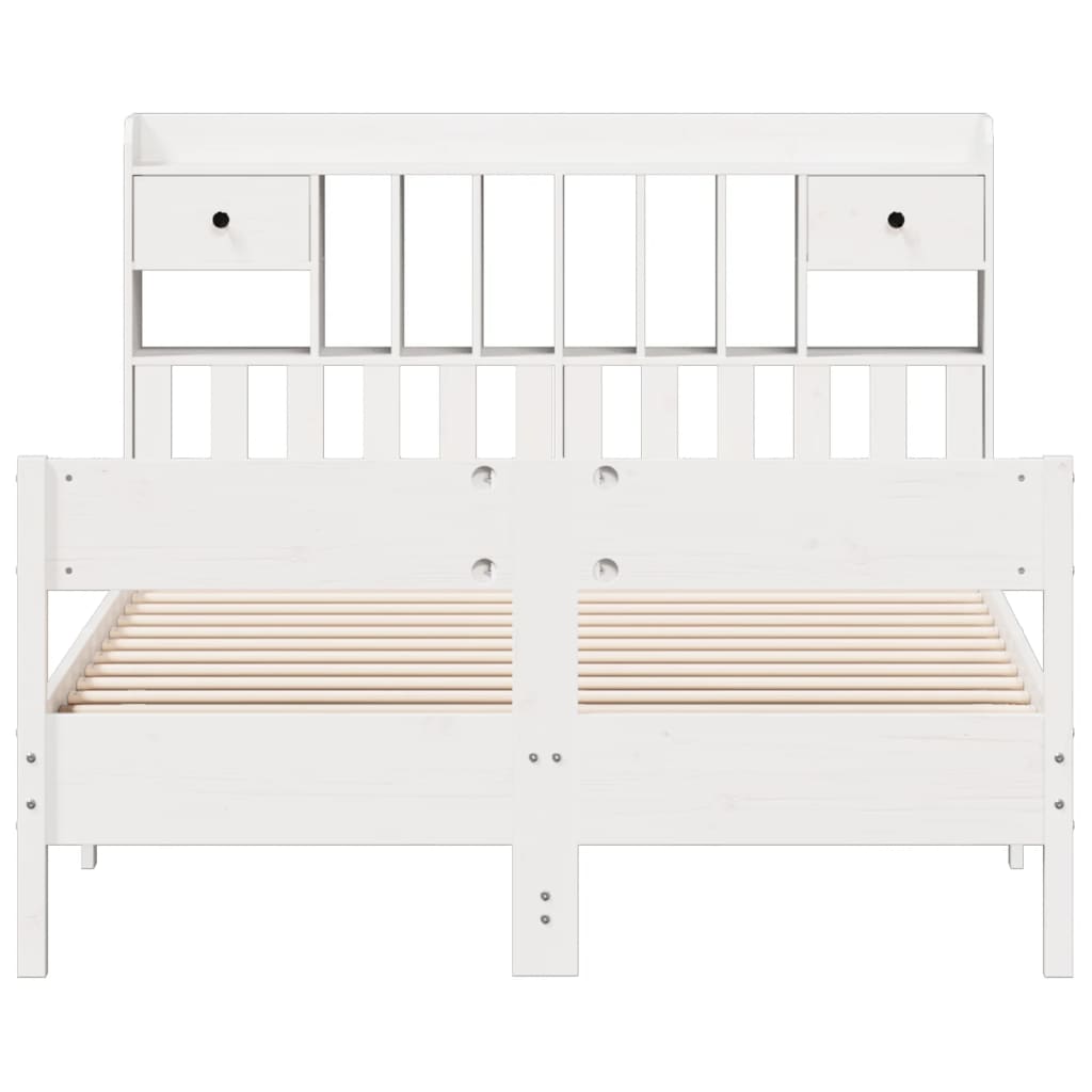 Bed met boekenkast zonder matras grenenhout wit 140x190 cm is nu te koop bij PeponiXL, paradijselijk wonen!