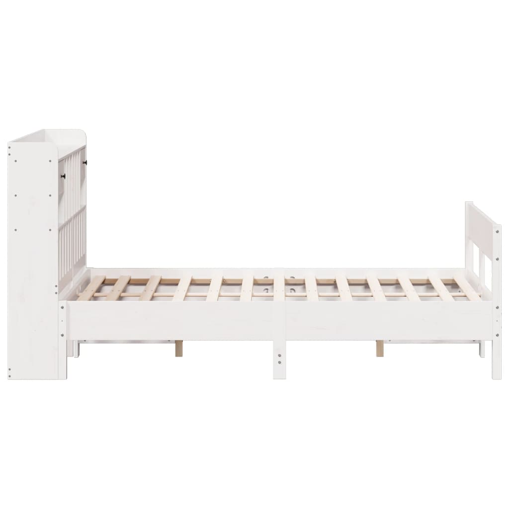 Bed met boekenkast zonder matras grenenhout wit 140x190 cm is nu te koop bij PeponiXL, paradijselijk wonen!