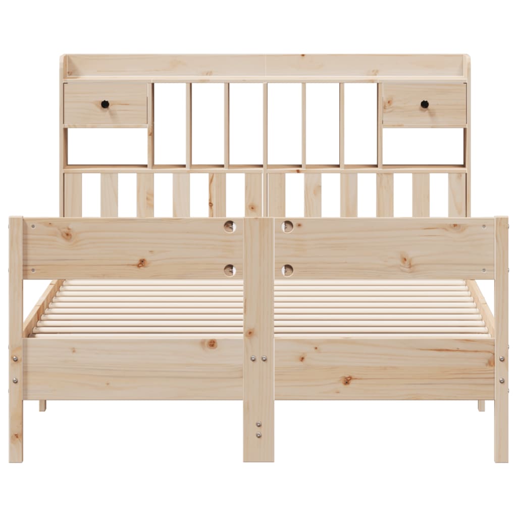 Bed met boekenkast zonder matras massief grenenhout 135x190 cm is nu te koop bij PeponiXL, paradijselijk wonen!