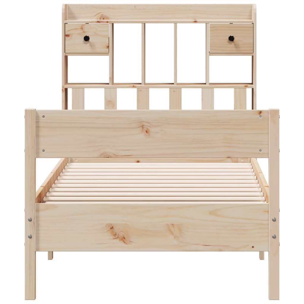 Bed met boekenkast zonder matras massief grenenhout 90x190 cm is nu te koop bij PeponiXL, paradijselijk wonen!