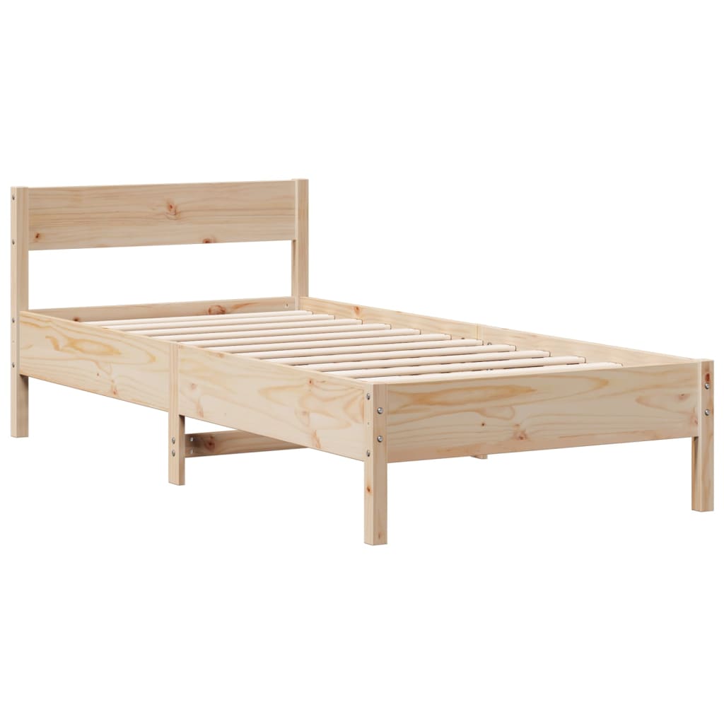 Bed met boekenkast zonder matras massief grenenhout 90x190 cm is nu te koop bij PeponiXL, paradijselijk wonen!