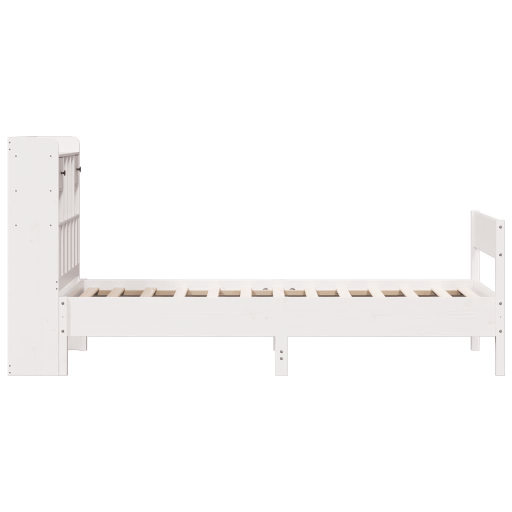 Bed met boekenkast zonder matras grenenhout wit 90x190 cm is nu te koop bij PeponiXL, paradijselijk wonen!