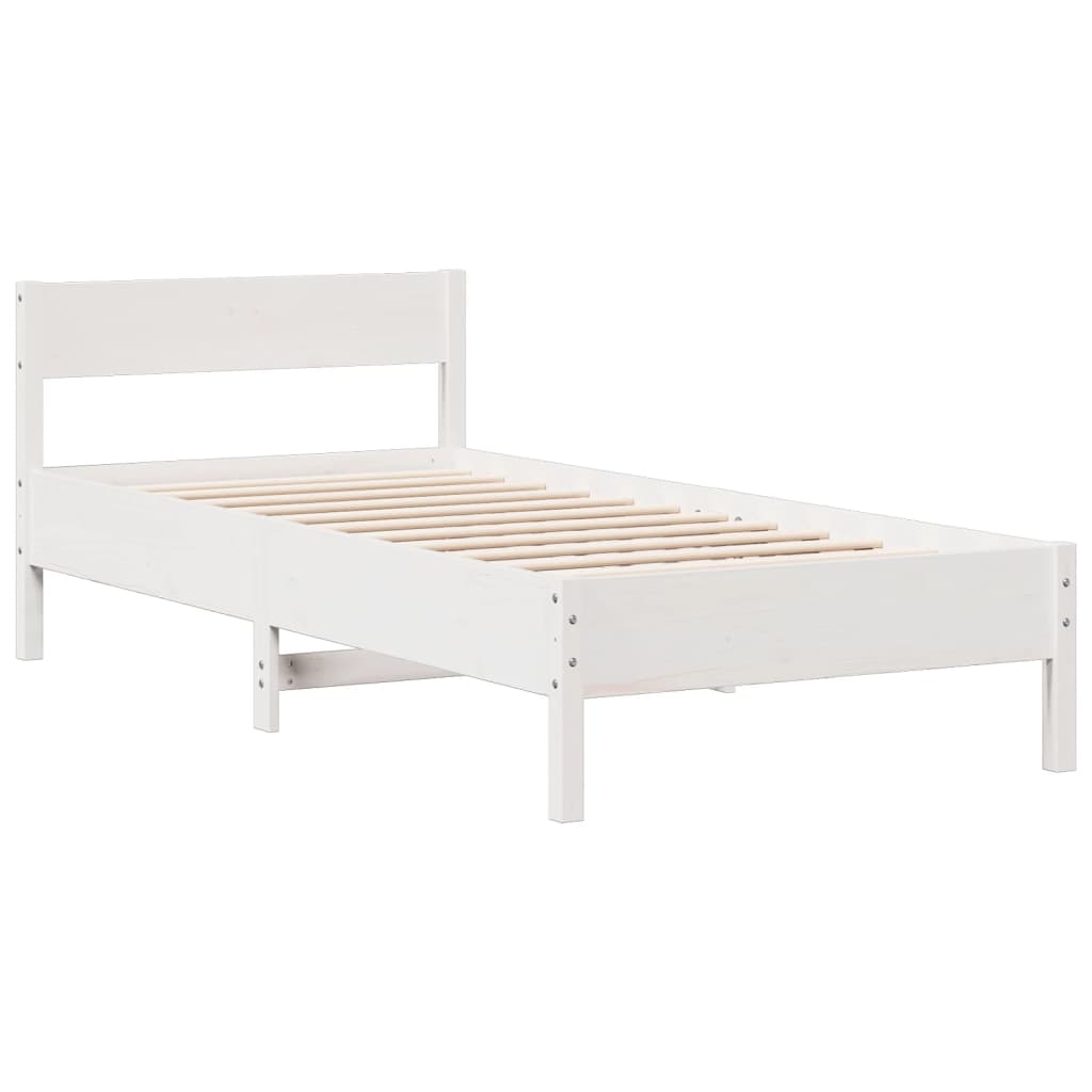 Bed met boekenkast zonder matras grenenhout wit 90x190 cm is nu te koop bij PeponiXL, paradijselijk wonen!