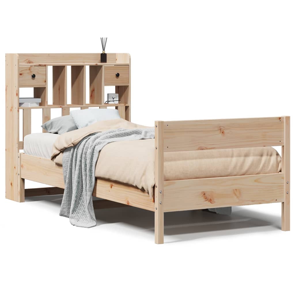 Bed met boekenkast zonder matras massief grenenhout 75x190 cm is nu te koop bij PeponiXL, paradijselijk wonen!