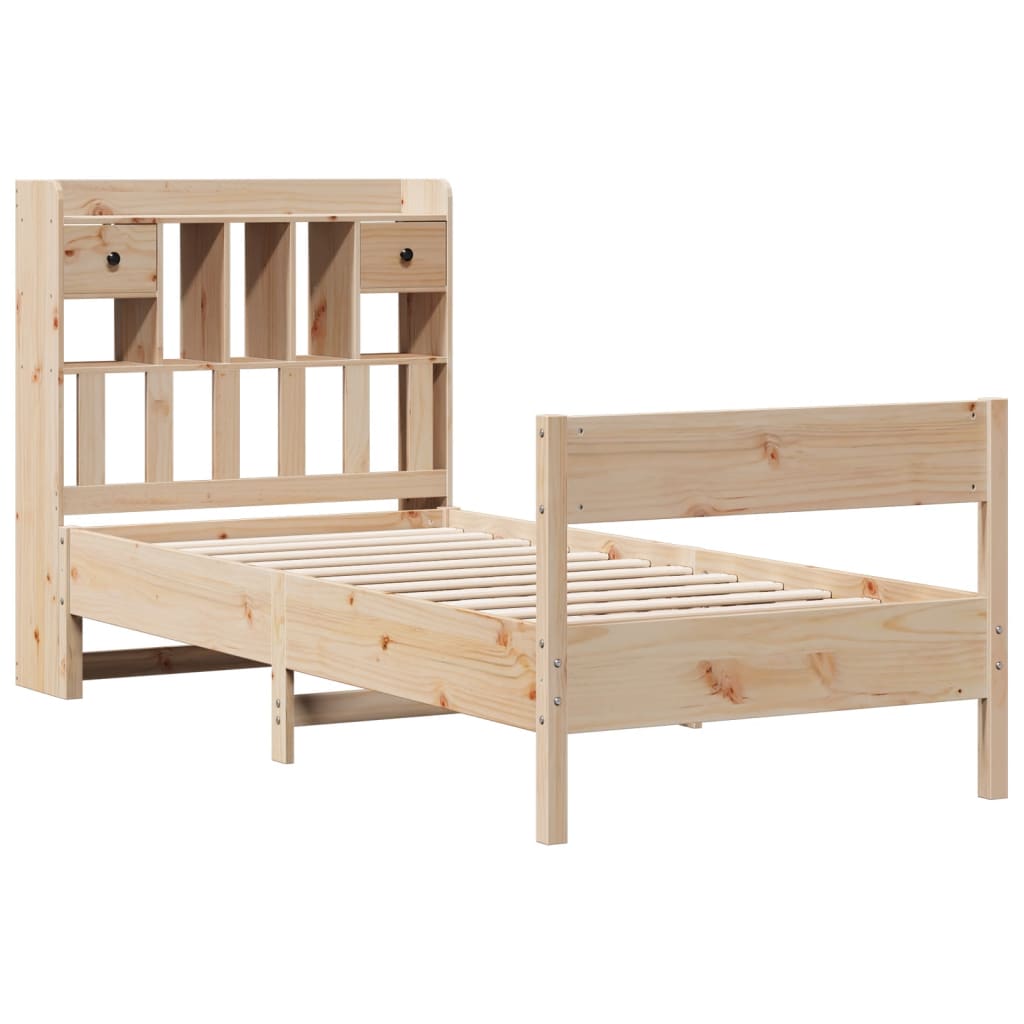 Bed met boekenkast zonder matras massief grenenhout 75x190 cm is nu te koop bij PeponiXL, paradijselijk wonen!