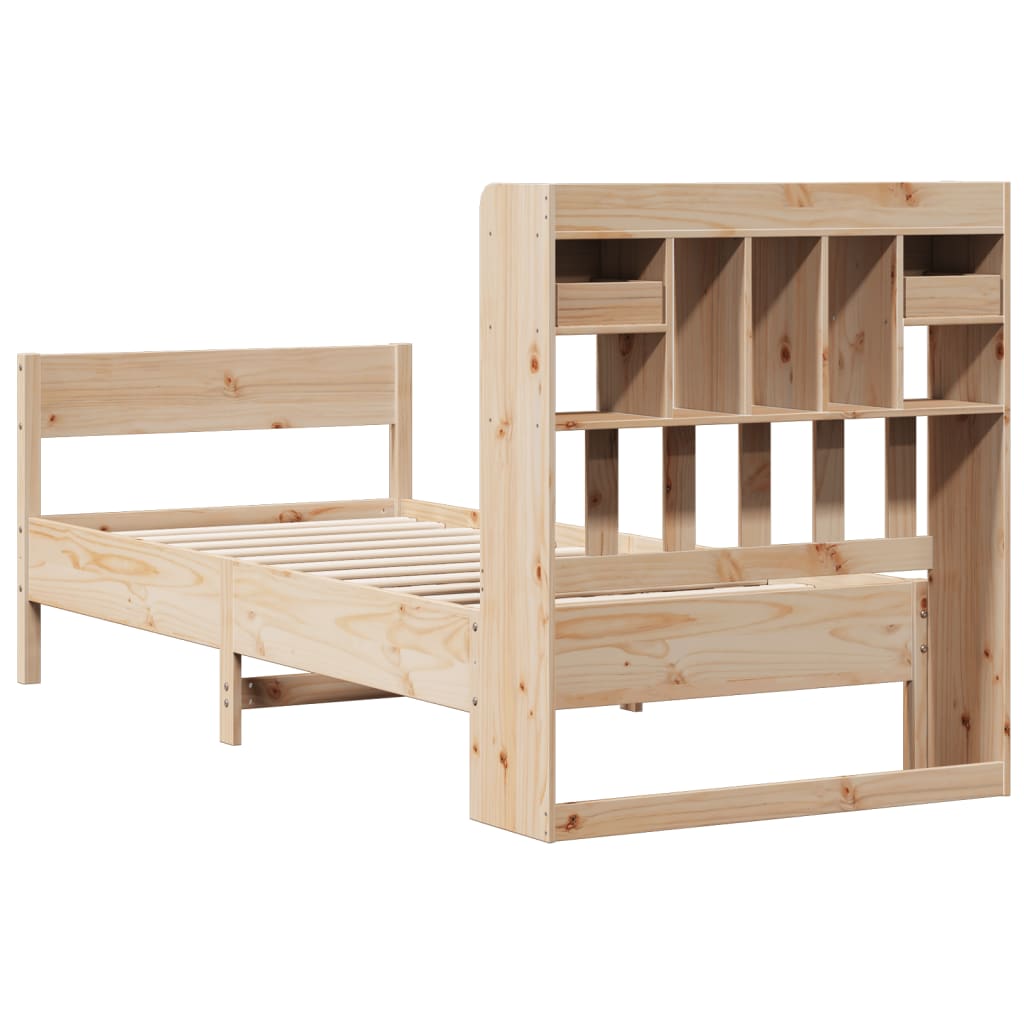 Bed met boekenkast zonder matras massief grenenhout 75x190 cm is nu te koop bij PeponiXL, paradijselijk wonen!