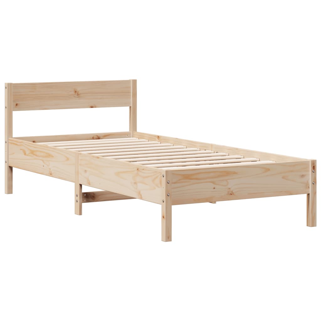 Bed met boekenkast zonder matras massief grenenhout 75x190 cm is nu te koop bij PeponiXL, paradijselijk wonen!