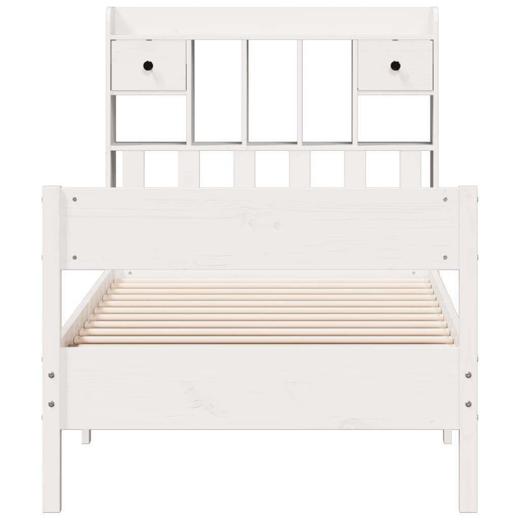 Bed met boekenkast zonder matras grenenhout wit 75x190 cm is nu te koop bij PeponiXL, paradijselijk wonen!