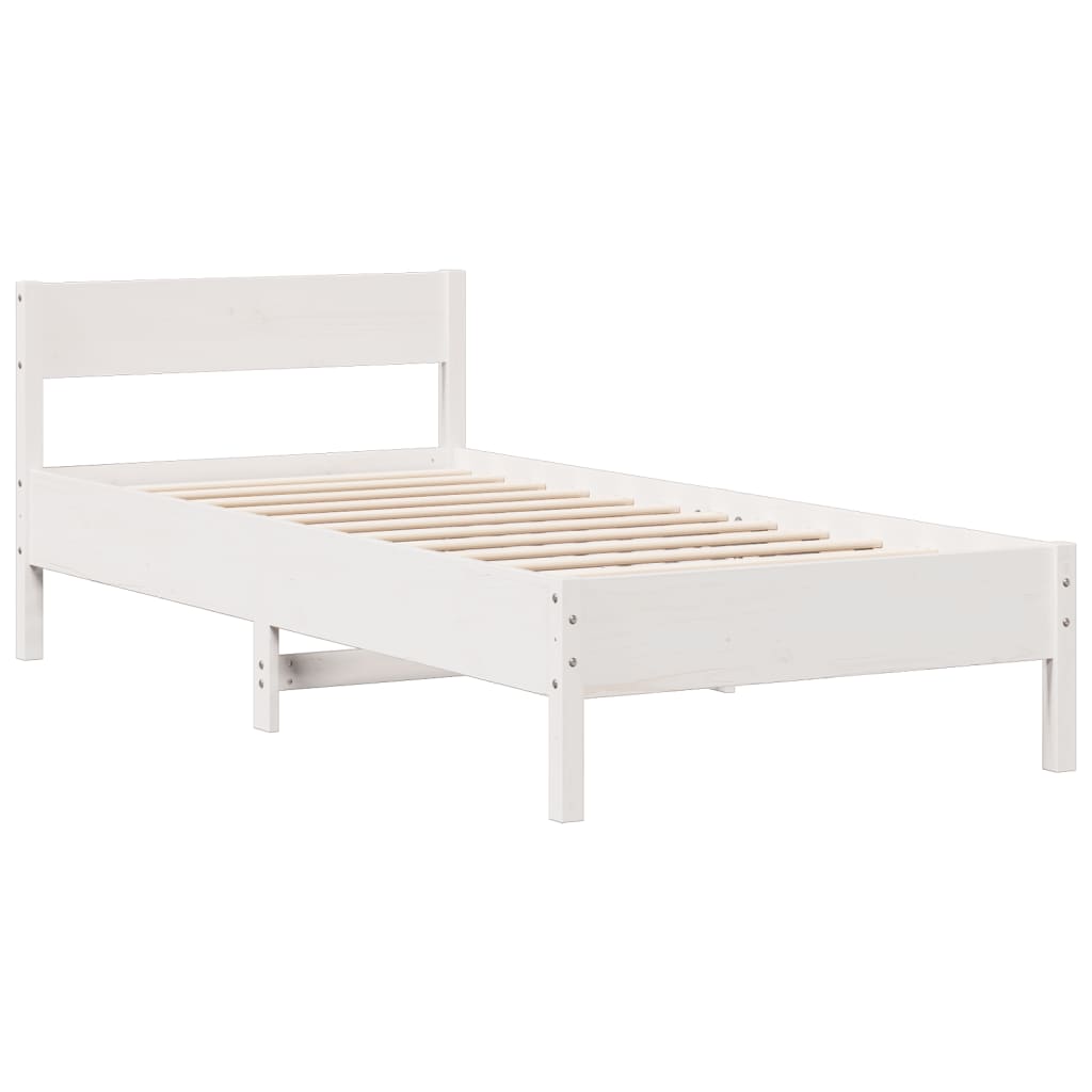 Bed met boekenkast zonder matras grenenhout wit 75x190 cm is nu te koop bij PeponiXL, paradijselijk wonen!