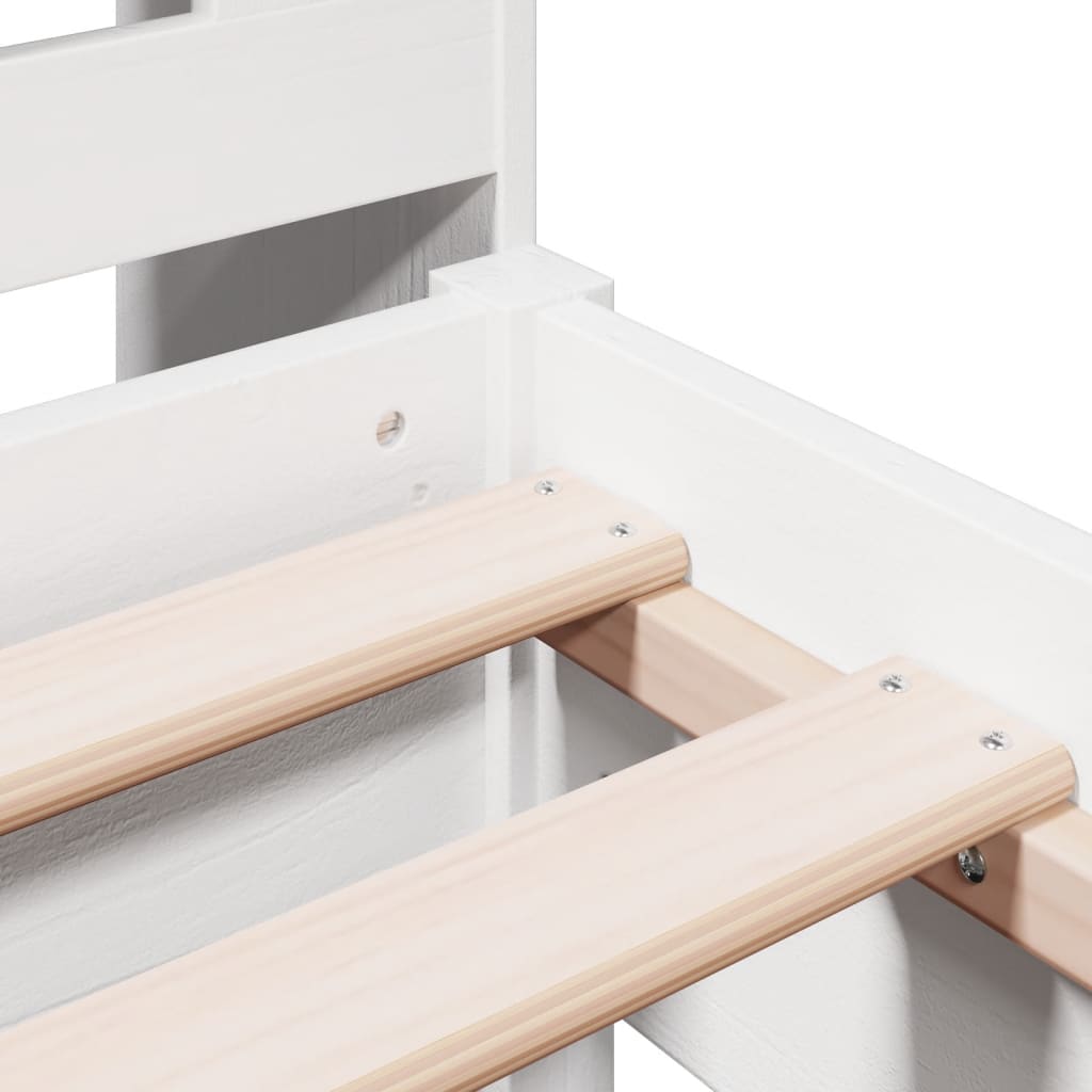 Bed met boekenkast zonder matras grenenhout wit 75x190 cm is nu te koop bij PeponiXL, paradijselijk wonen!