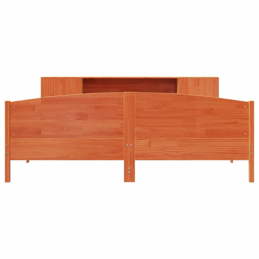 Bed met boekenkast zonder matras grenenhout wasbruin 180x200 cm is nu te koop bij PeponiXL, paradijselijk wonen!