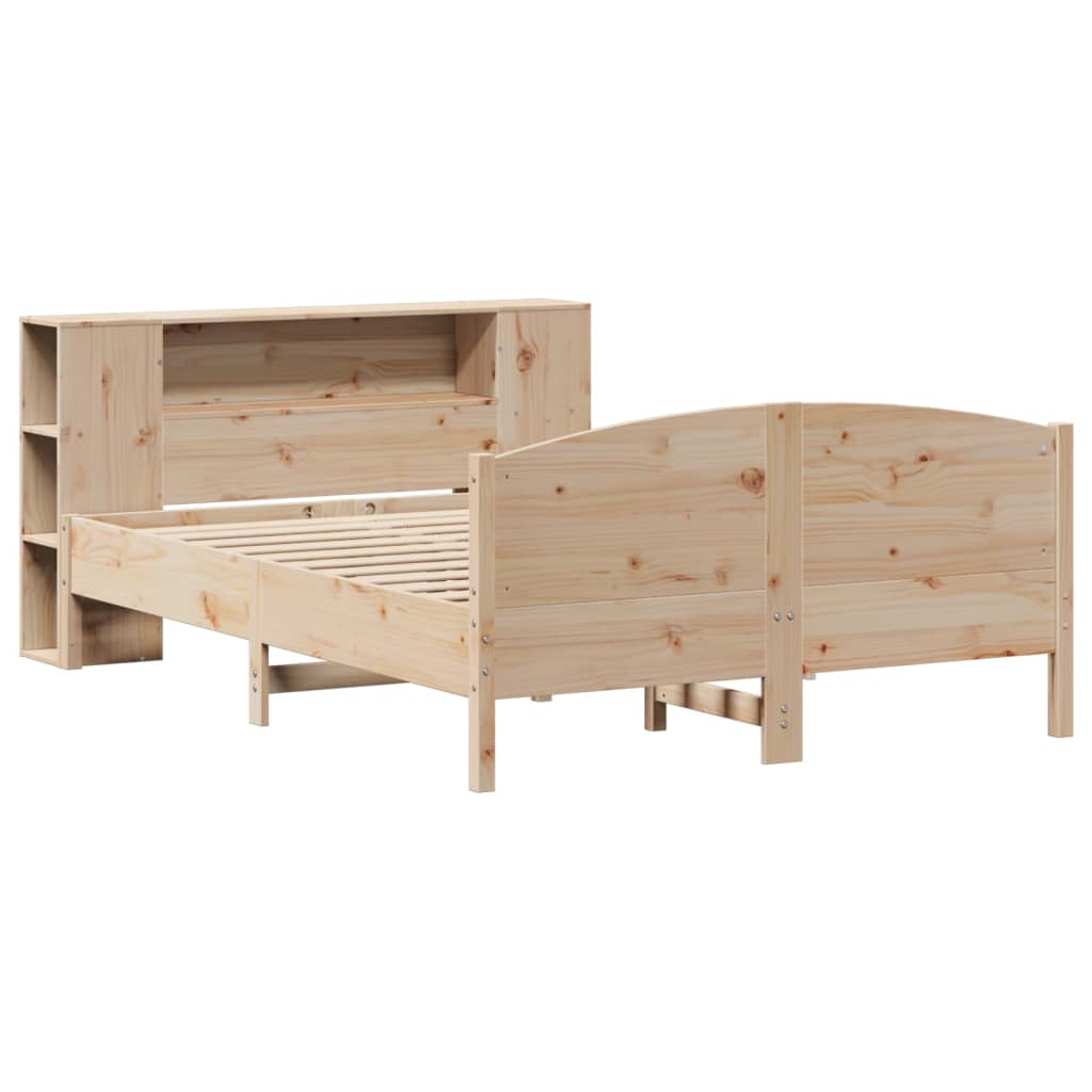 Bed met boekenkast zonder matras massief grenenhout 160x200 cm